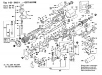 Bosch 0 601 582 942 GST 60 PAE Orbital Jigsaw 240 V / GB Spare Parts GST60PAE